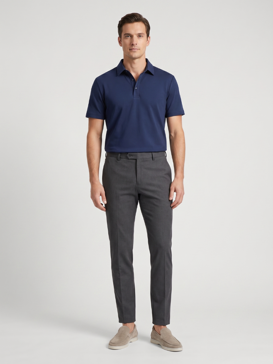 Riviera Blau Baumwoll-Polo