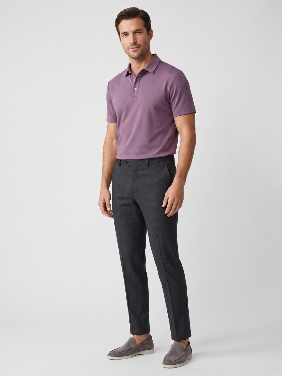 Mauve Baumwoll-Polo