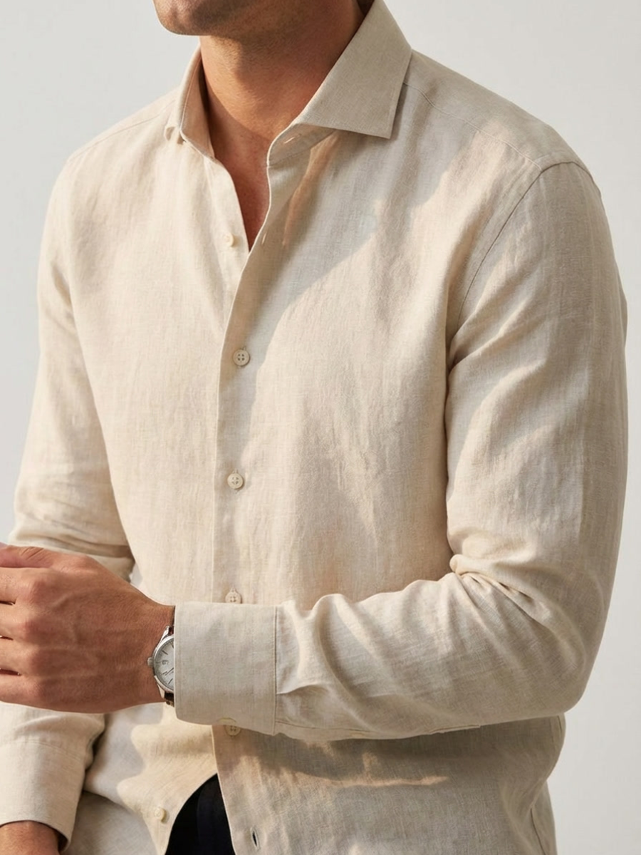 Beige Linen Long Sleeve