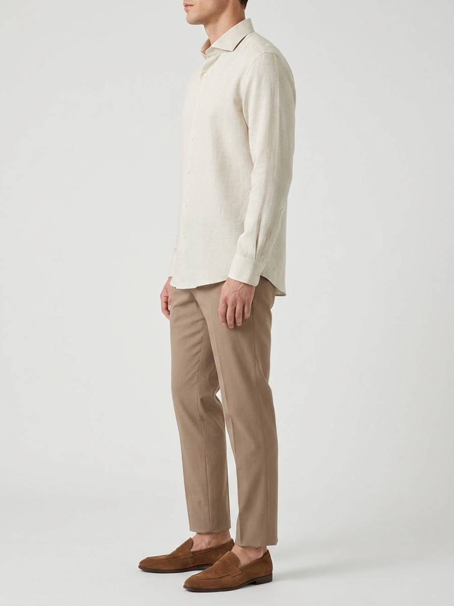 Beige Linen Long Sleeve