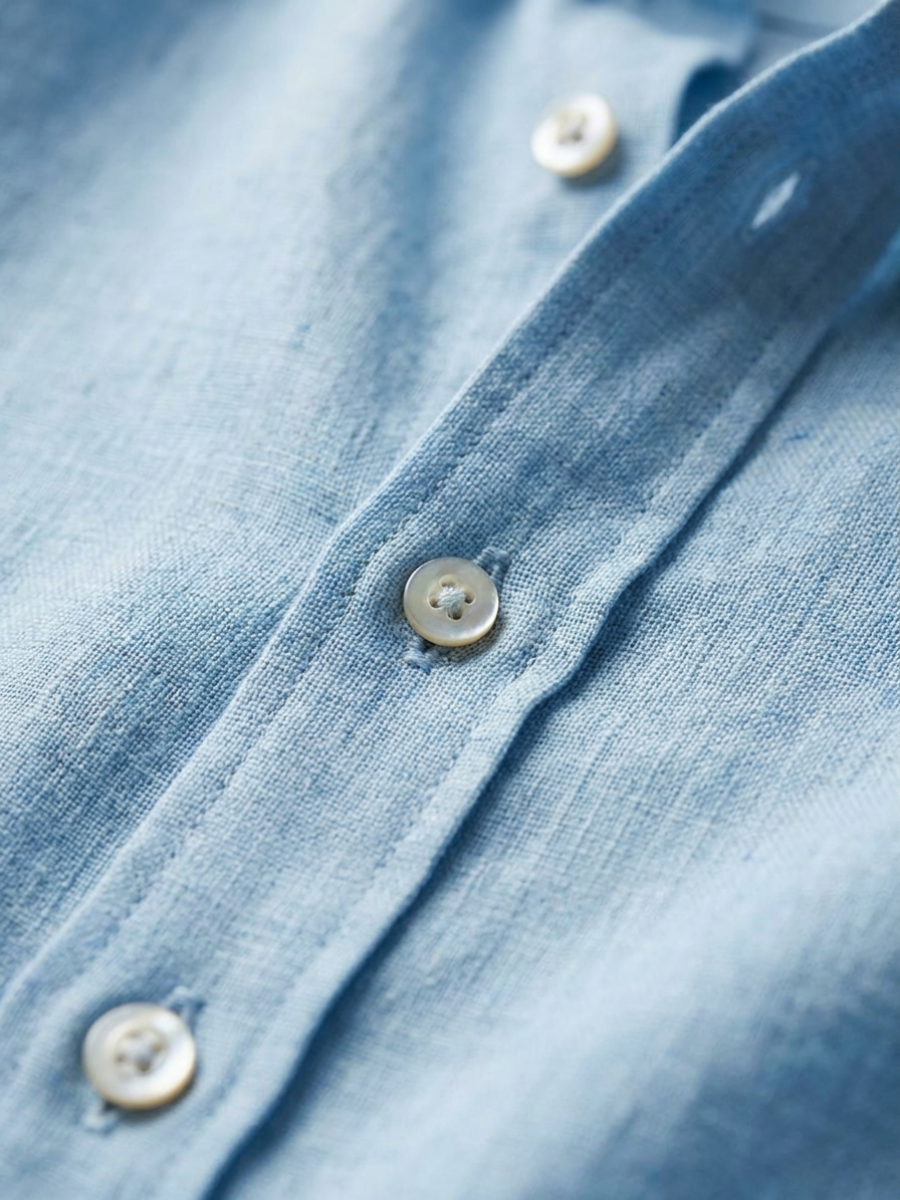 Coastal Blue Linen Long Sleeve
