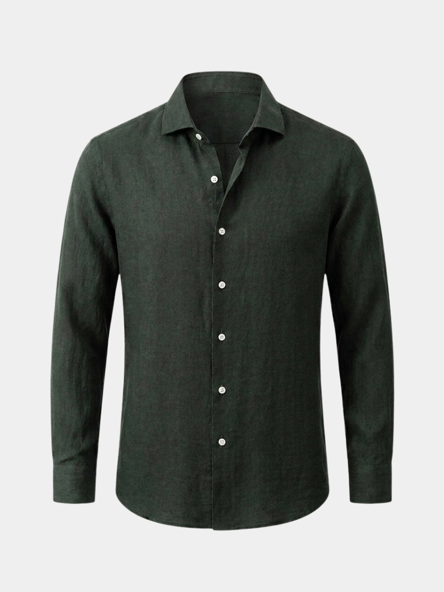 Forest Green Linen Long Sleeve