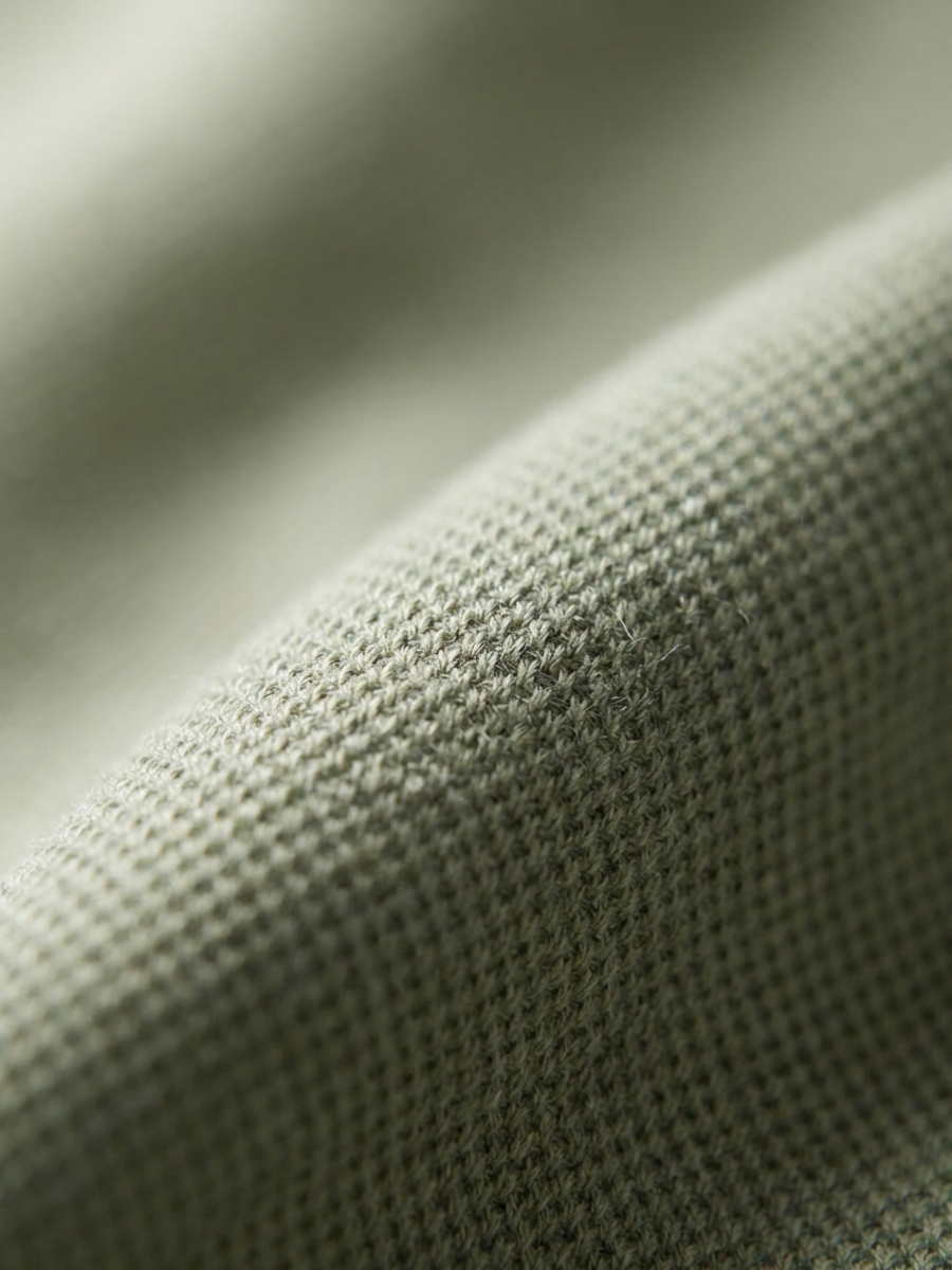 Sage Cotton Long Sleeve Polo