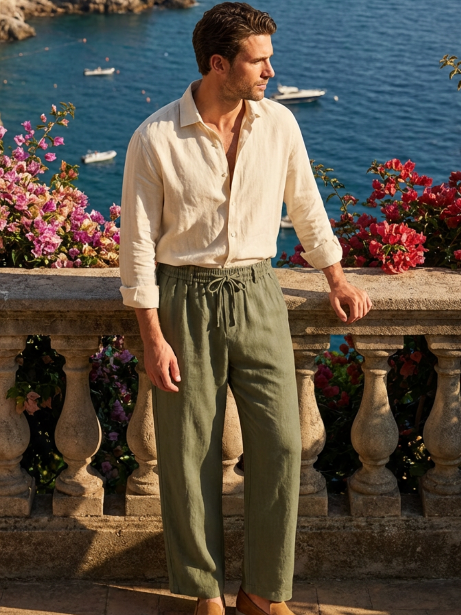 Pantalones de Lino Oliva
