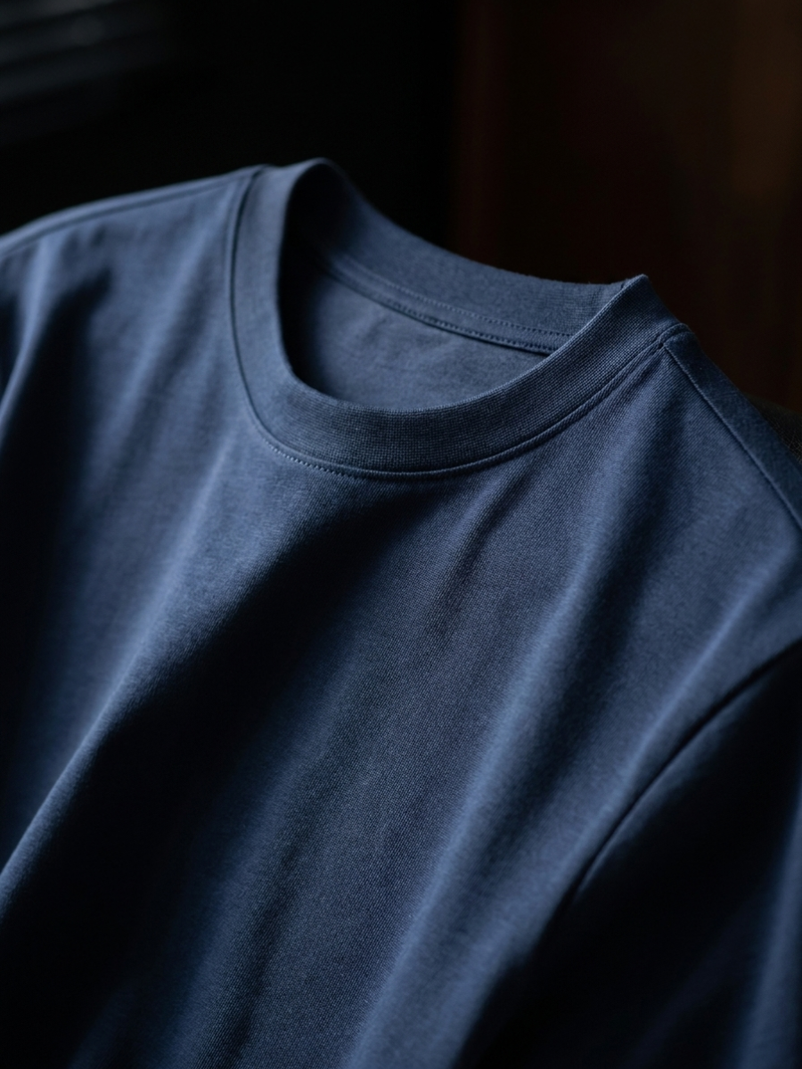 Navy Mercerized Cotton Tee