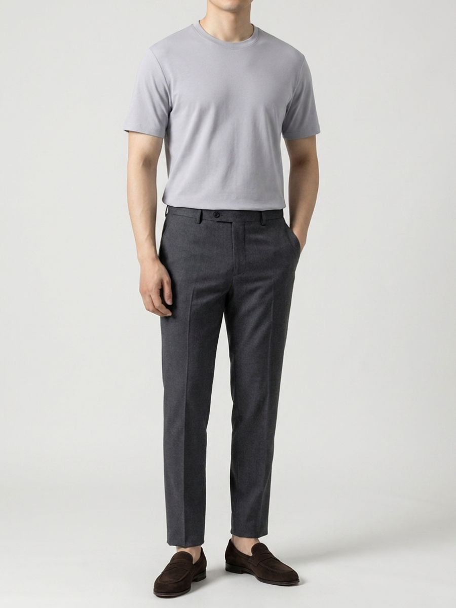 Light Grey Mercerized Cotton Tee