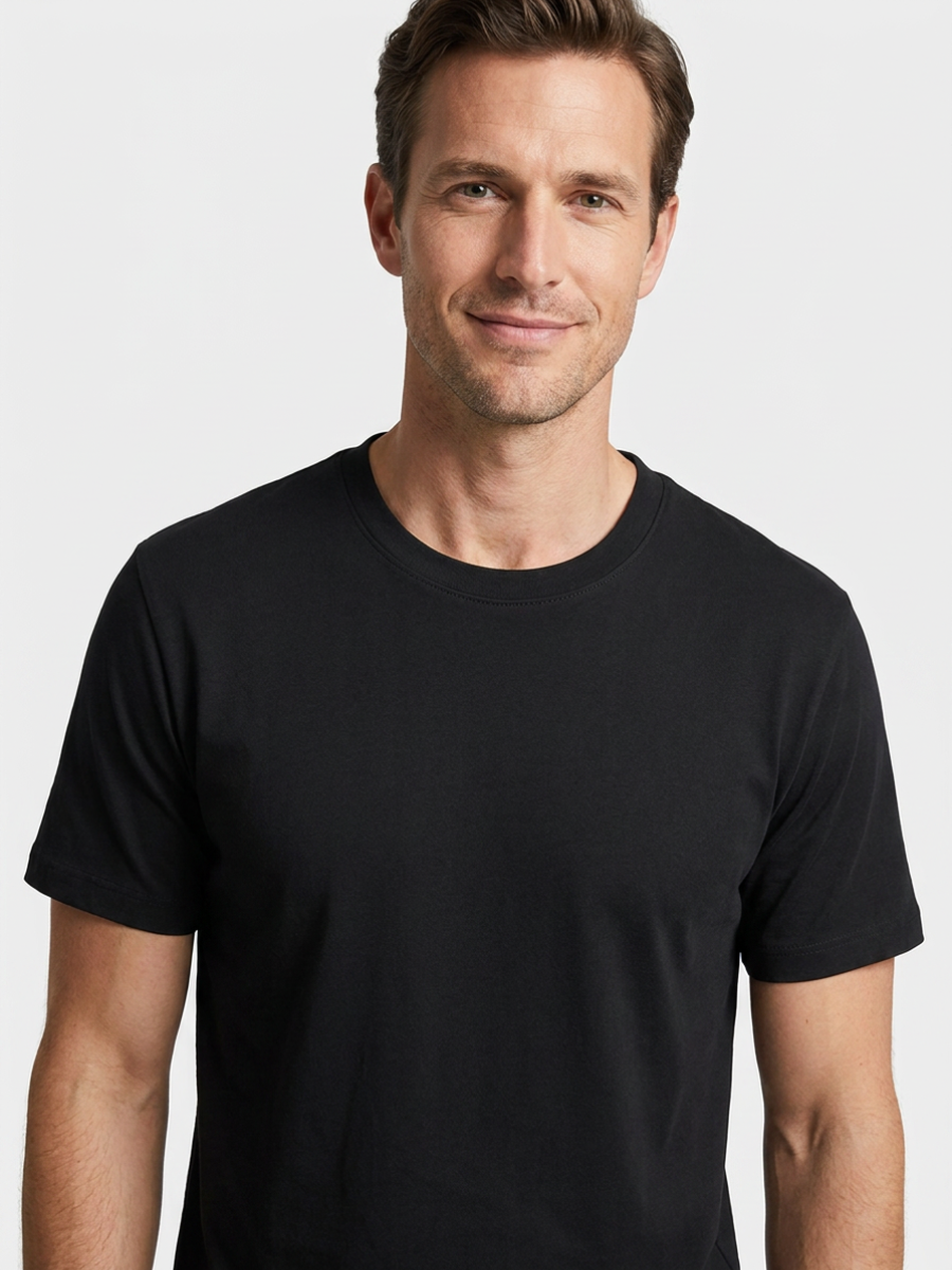 Black Mercerized Cotton Tee