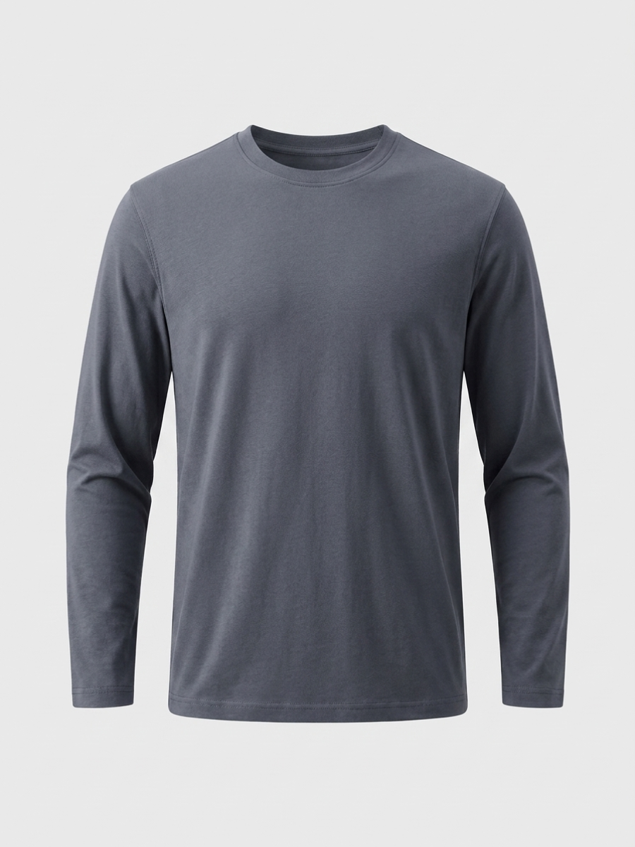 Slate Long Sleeve Cotton Tee
