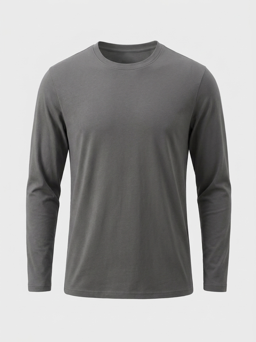 Charcoal Long Sleeve Cotton Tee