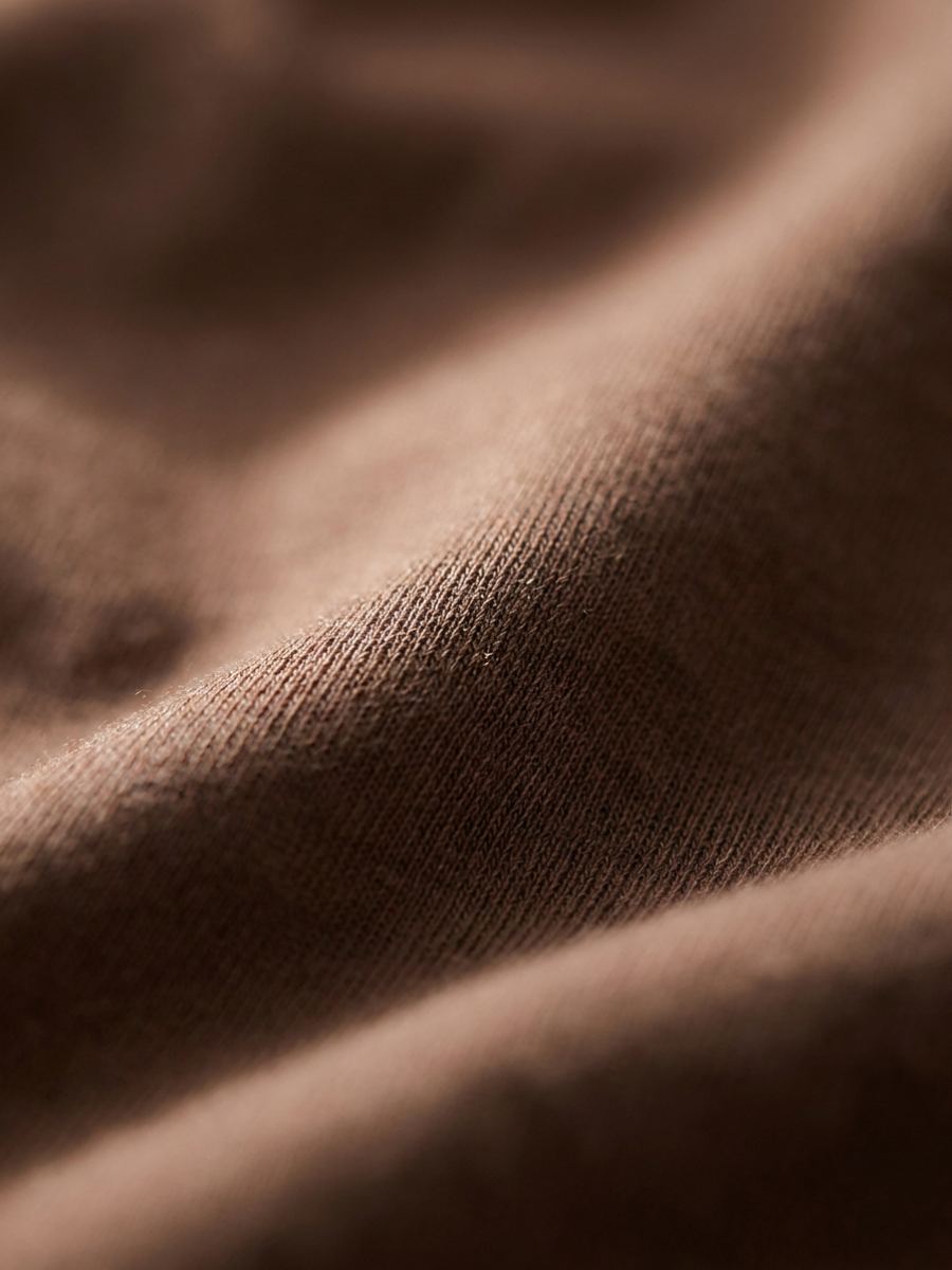 Brown Long Sleeve Cotton Tee