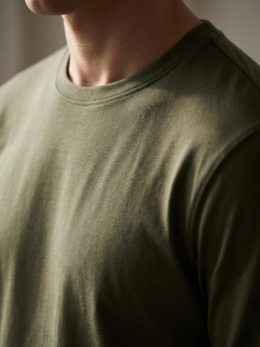 Olive Long Sleeve Cotton Tee