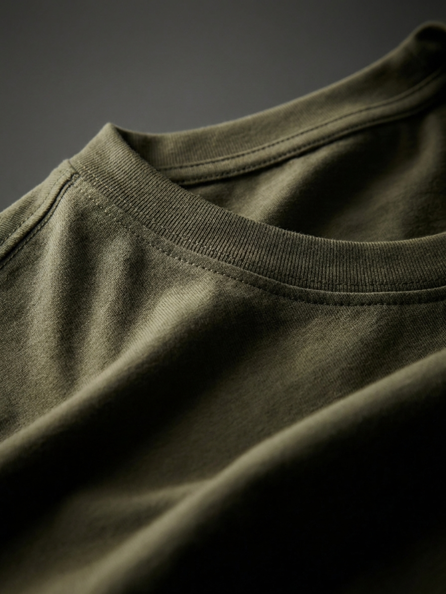 Olive Long Sleeve Cotton Tee