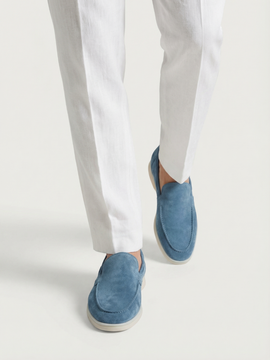 Saphirblaue Yacht-Loafer