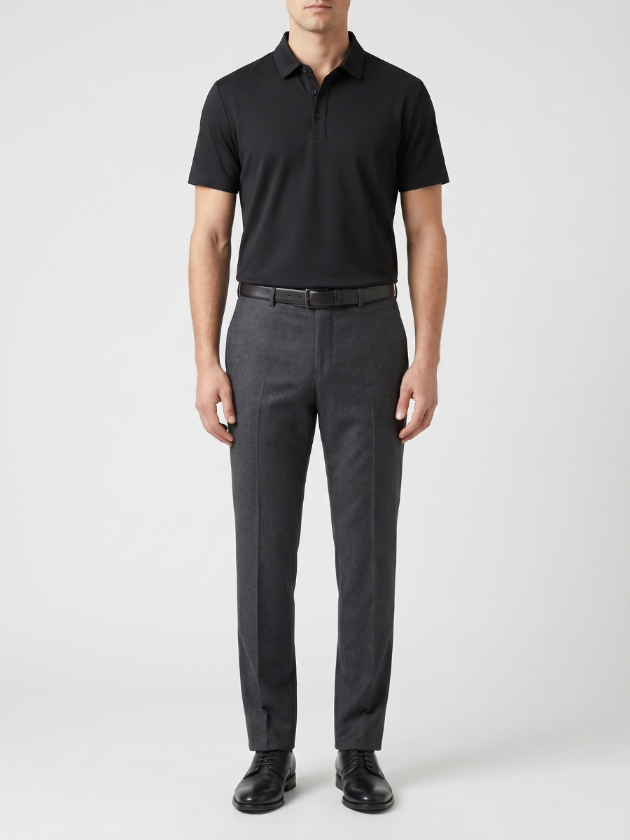 Polo in Cotone Nera