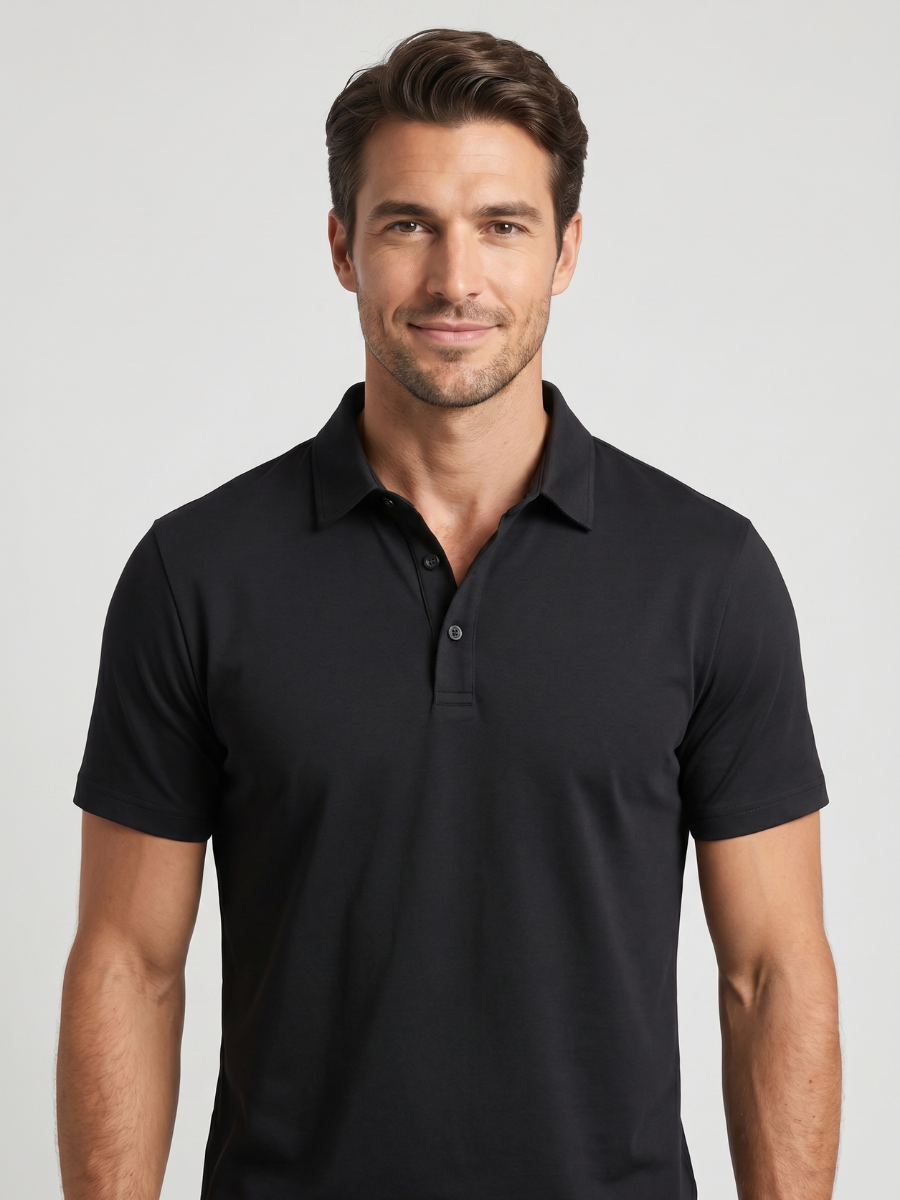 Polo in Cotone Nera