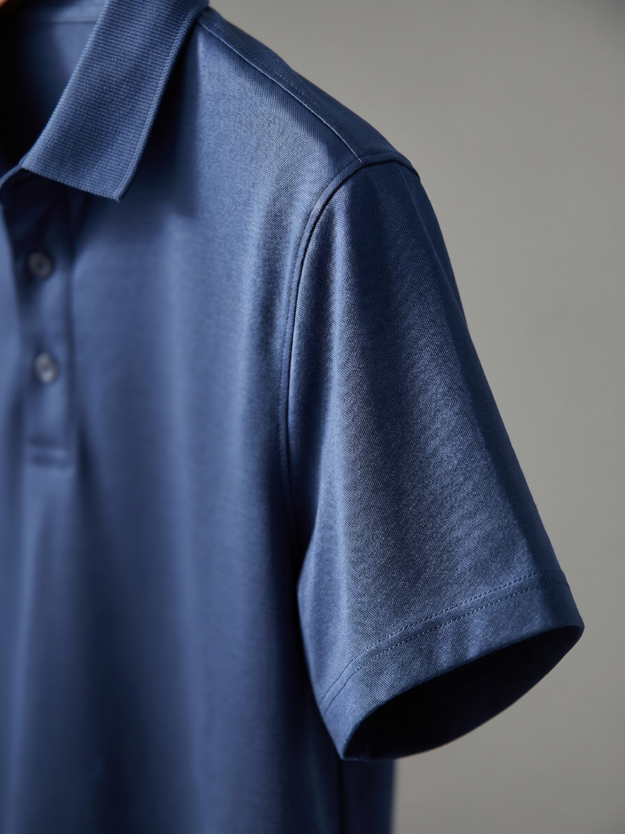 Polo en Coton Bleu Riviera