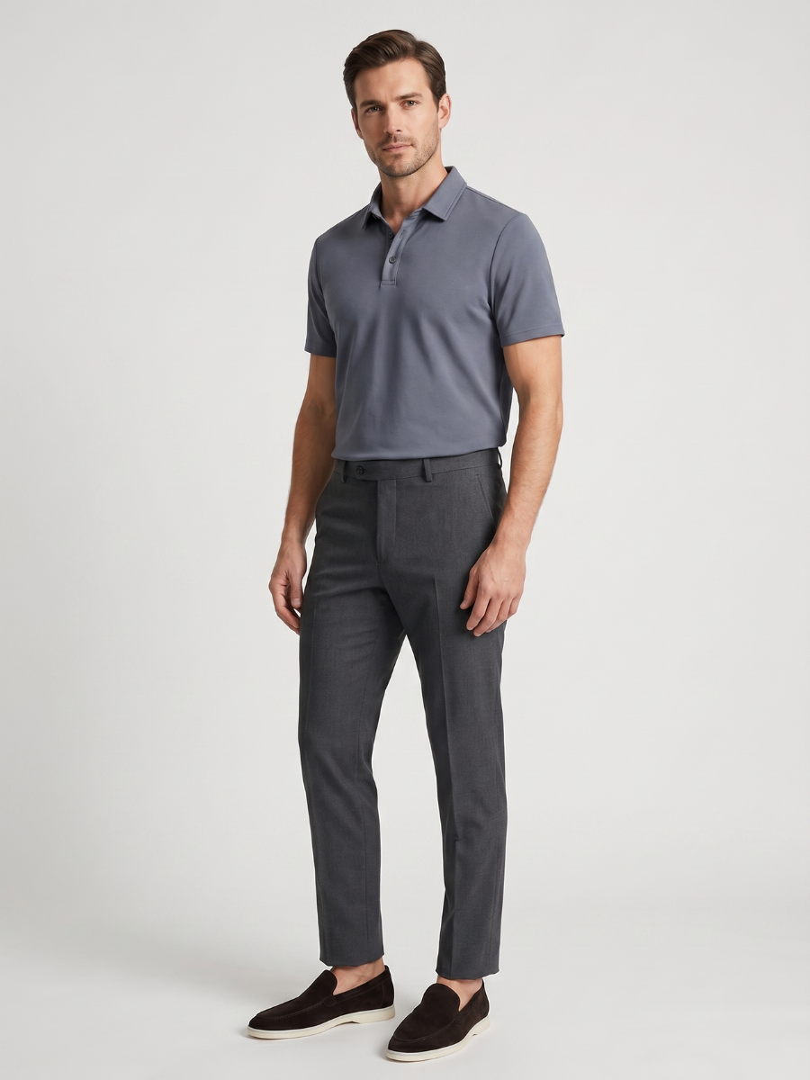 Polo in Cotone Ardesia