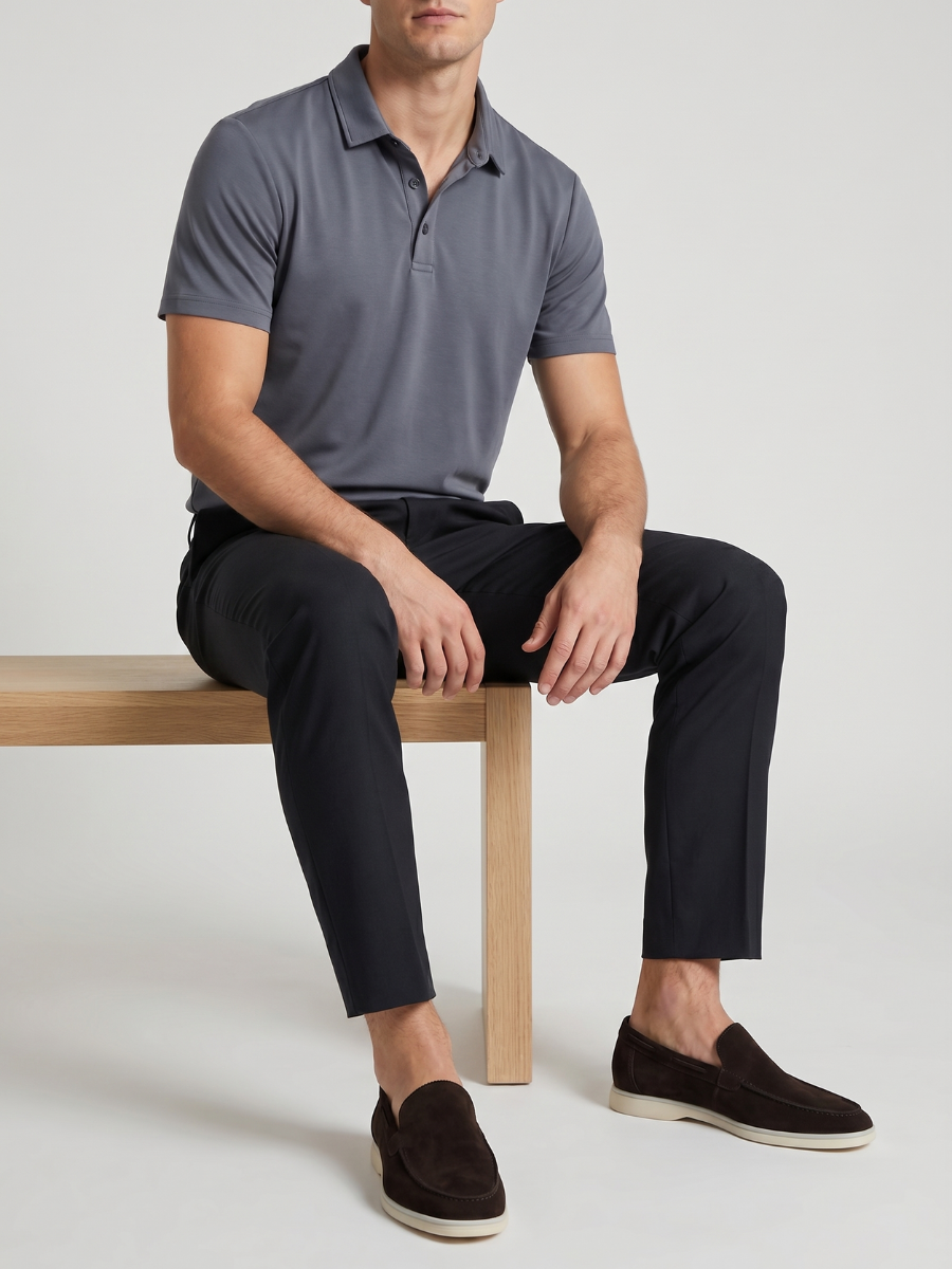 Polo in Cotone Ardesia