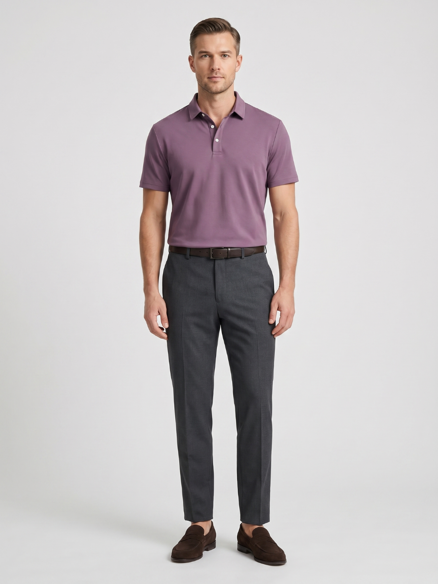 Mauve Katoenen Polo