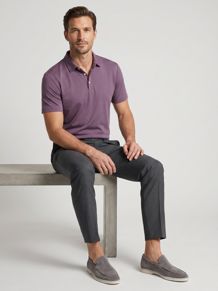 Mauve Katoenen Polo