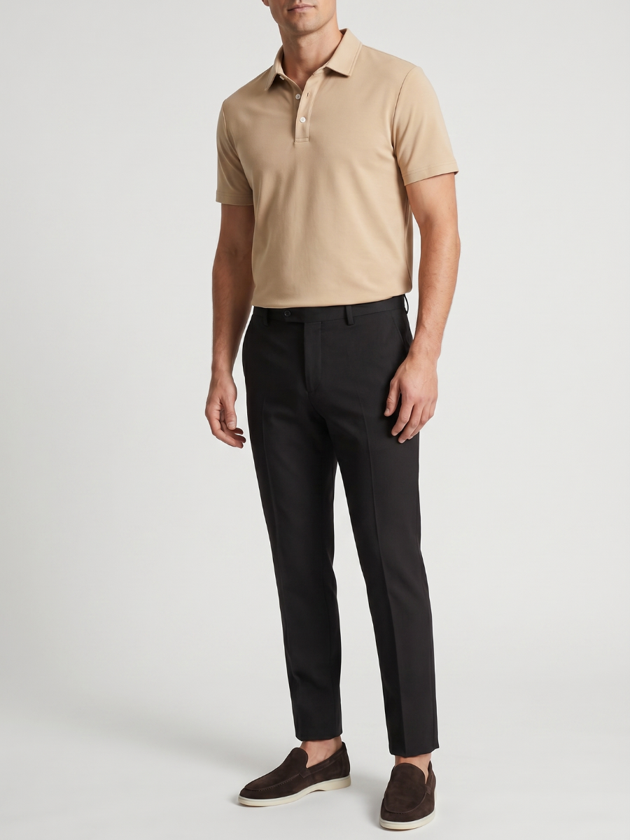 Polo en coton abricot