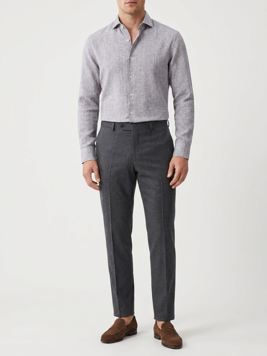 Grey Linen Long Sleeve