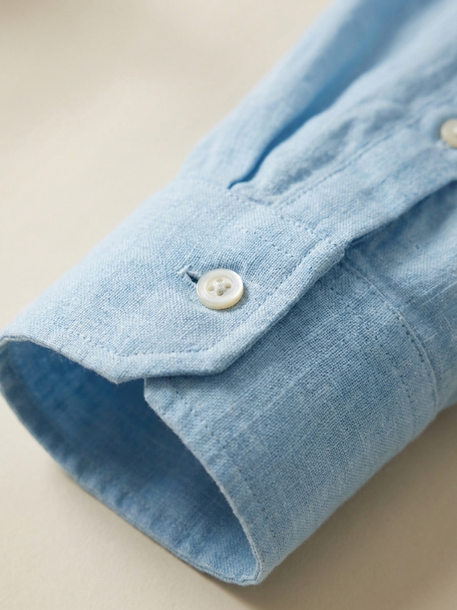 Coastal Blue Linen Long Sleeve
