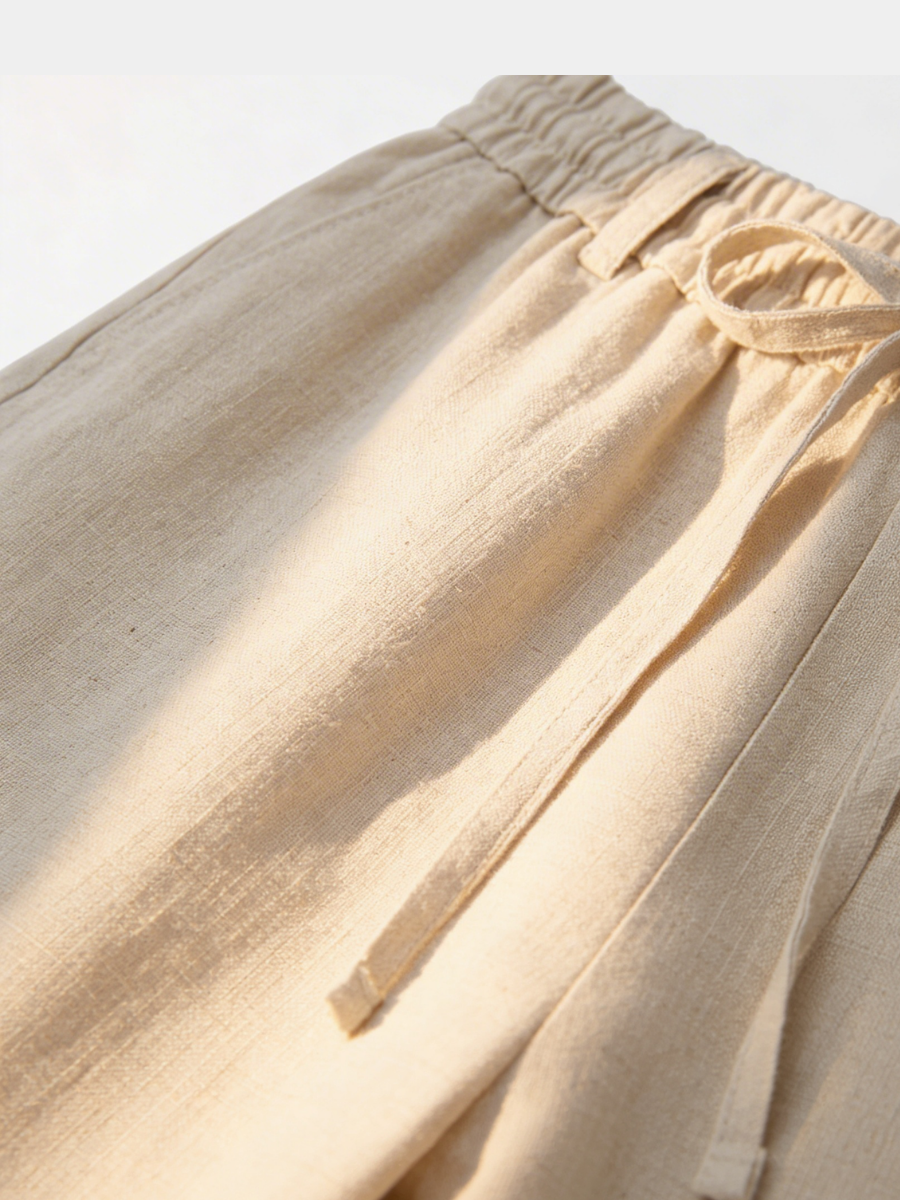 Pantalon en lin beige