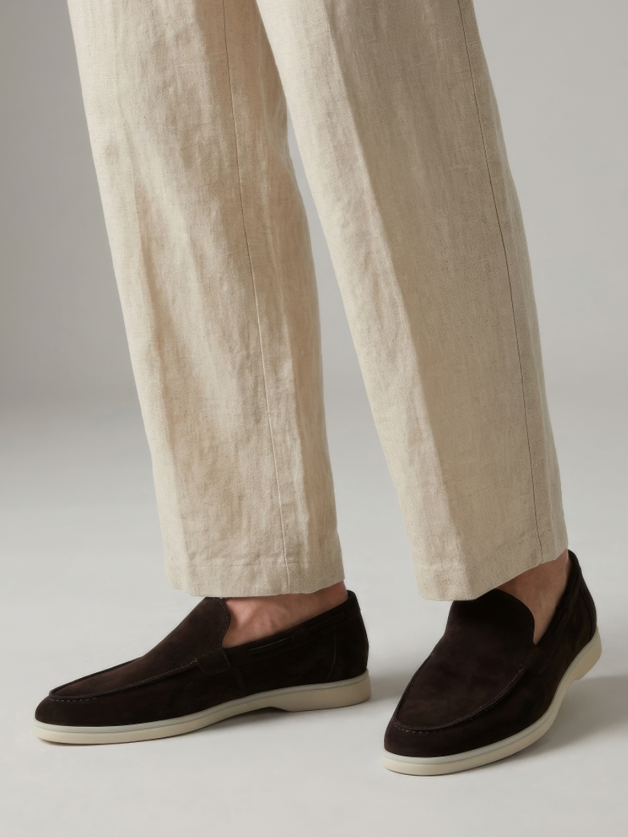 Pantalon en lin beige