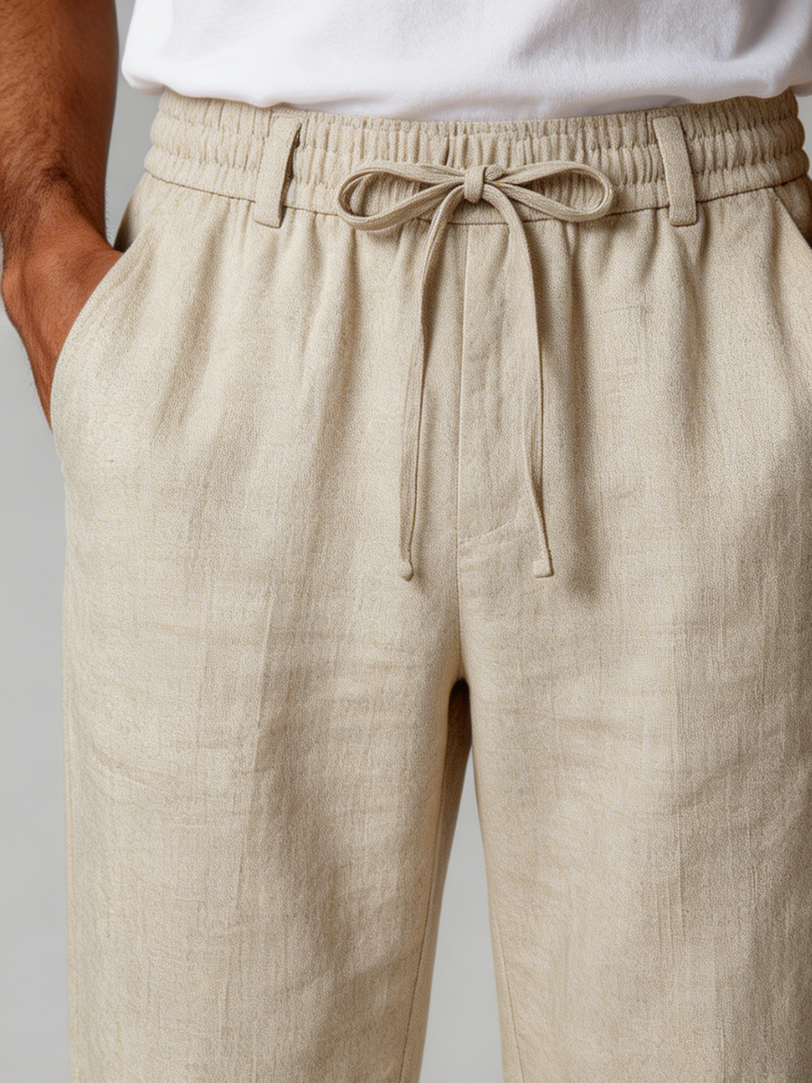 Pantalon en lin beige