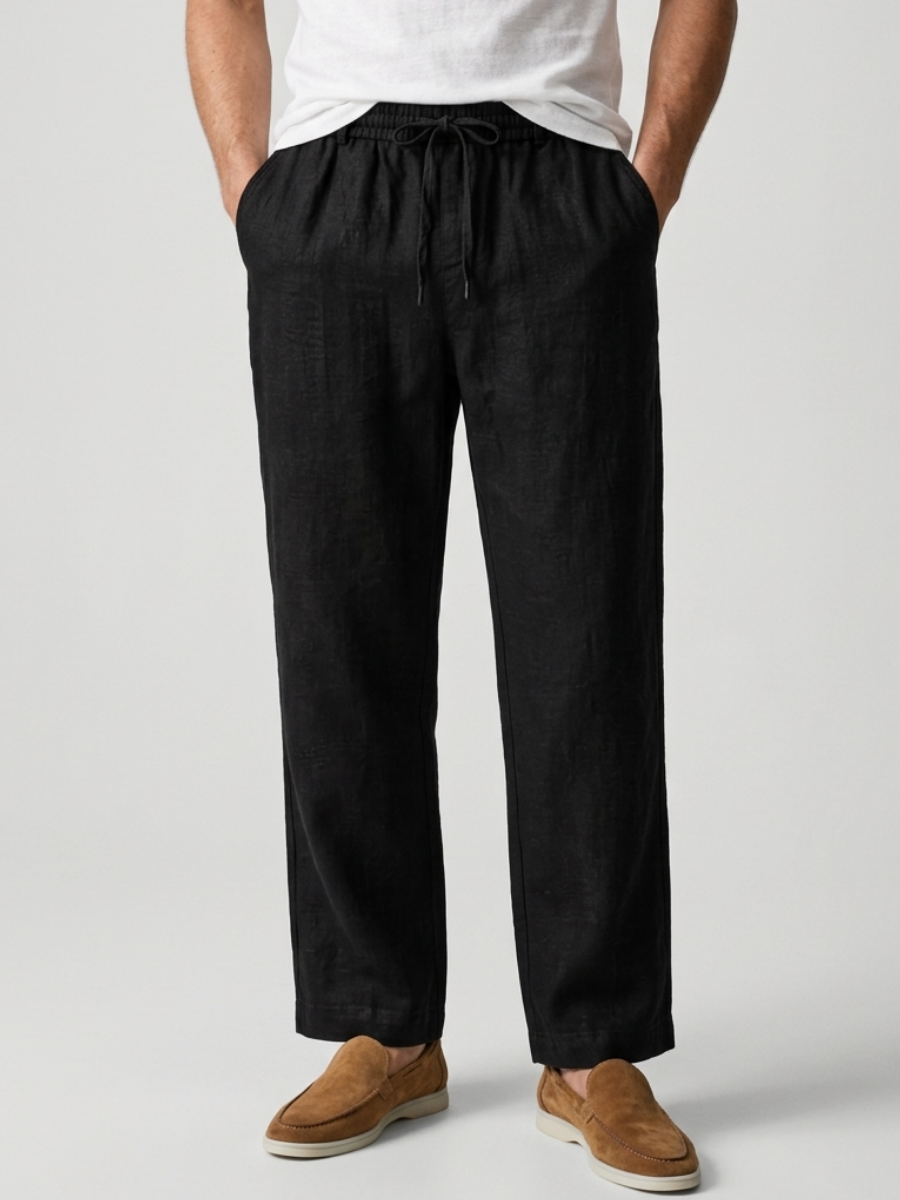 Pantalon en lin noir