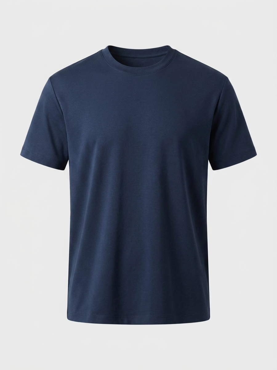 Navy Mercerized Cotton Tee