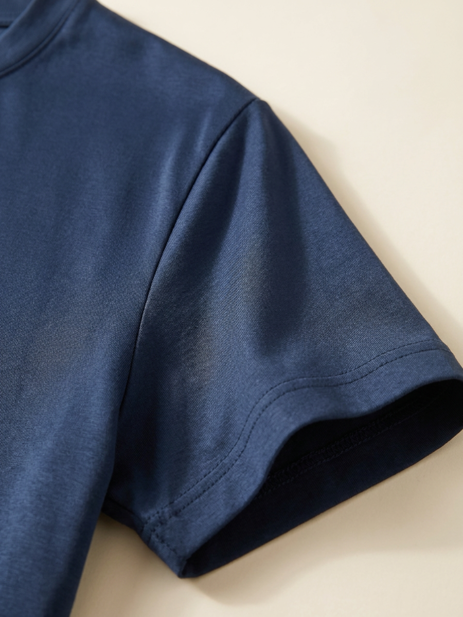 Navy Mercerized Cotton Tee