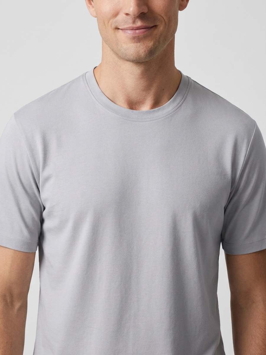 Light Grey Mercerized Cotton Tee