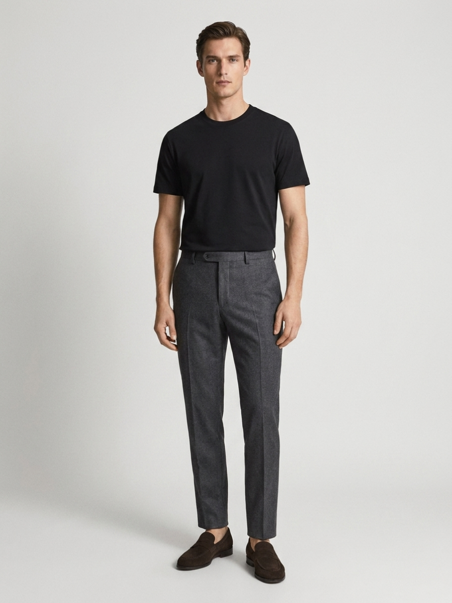 Black Mercerized Cotton Tee