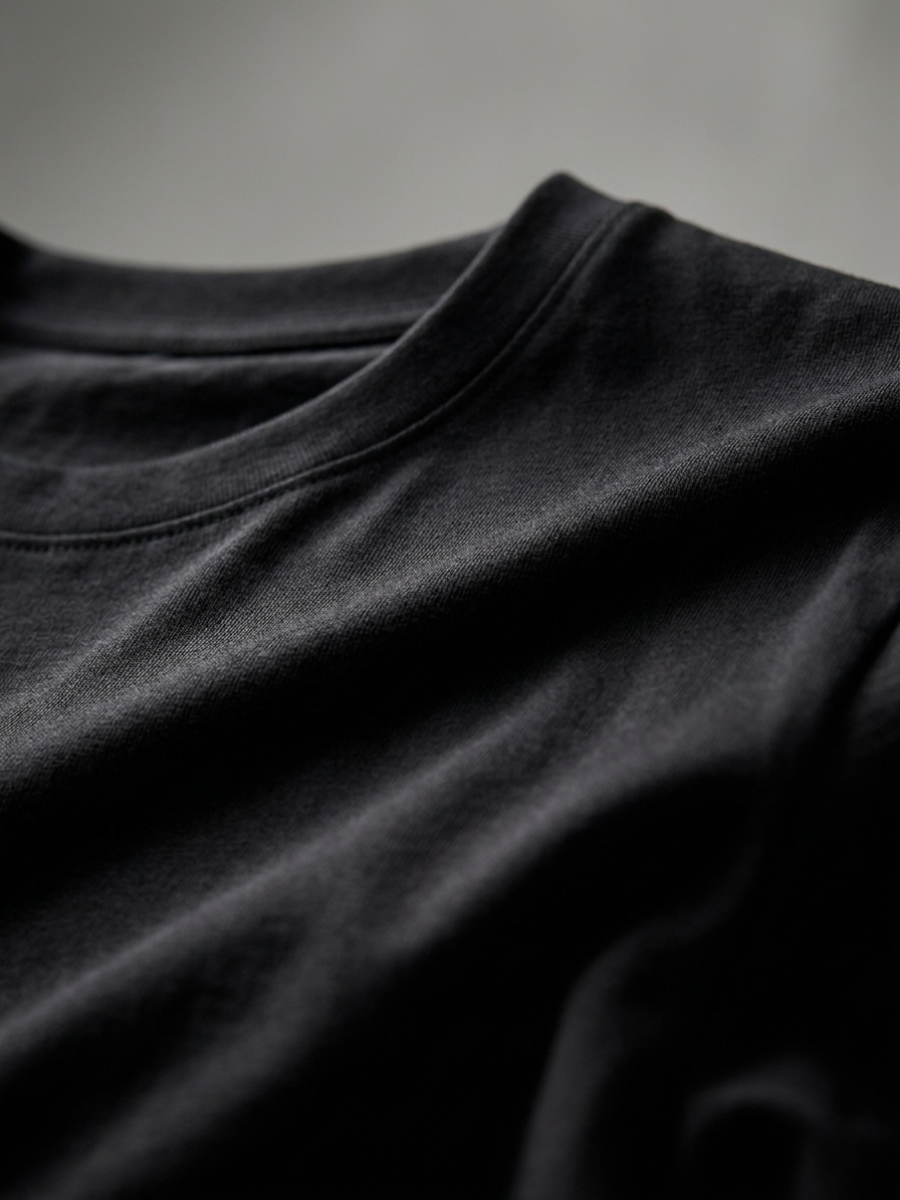 Black Mercerized Cotton Tee