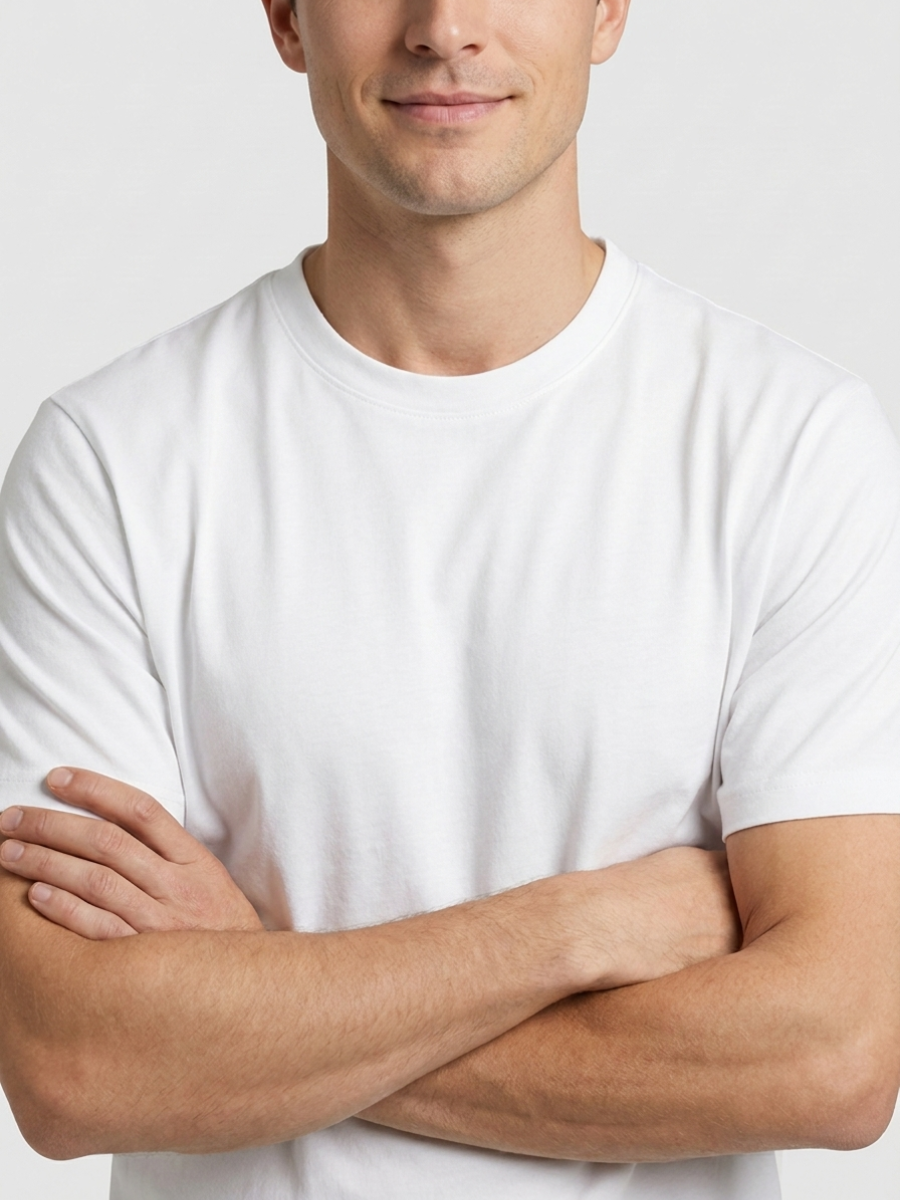 White Mercerized Cotton Tee
