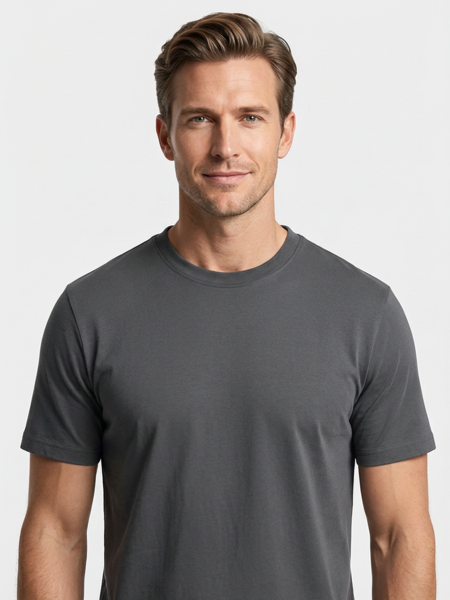 Charcoal Mercerized Cotton Tee