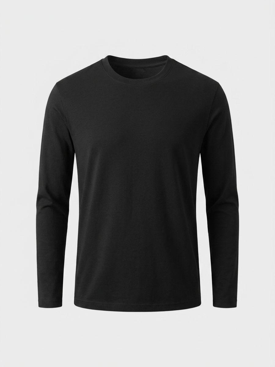 Black Long Sleeve Cotton Tee