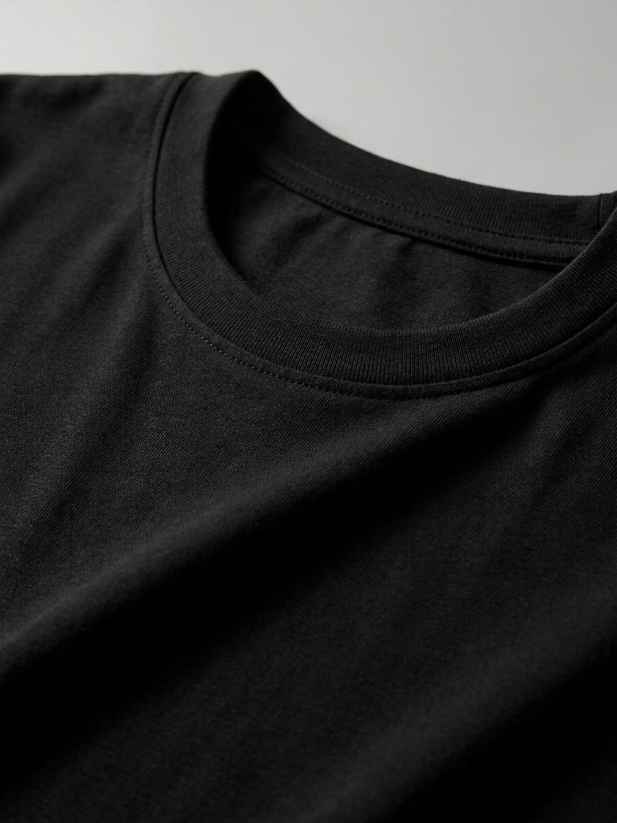 Black Long Sleeve Cotton Tee