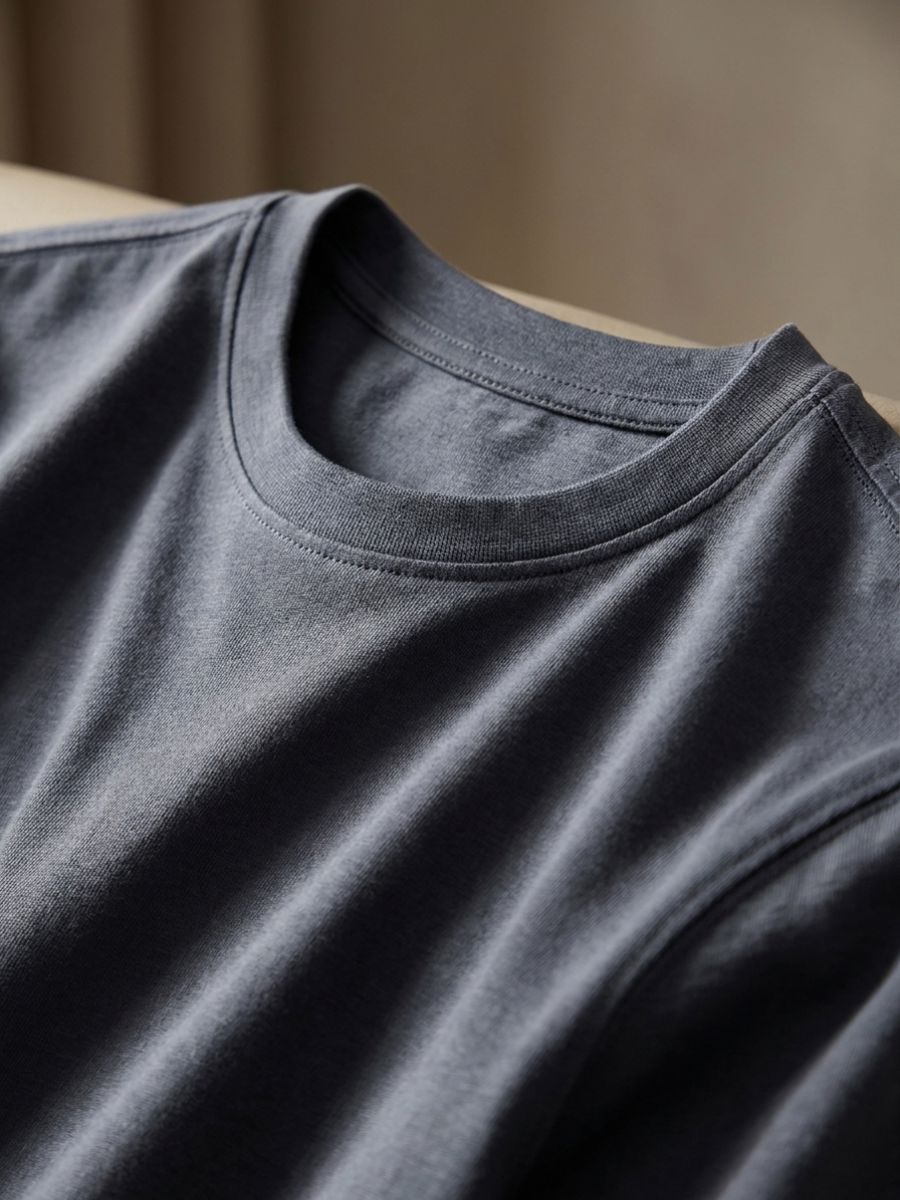 Slate Long Sleeve Cotton Tee