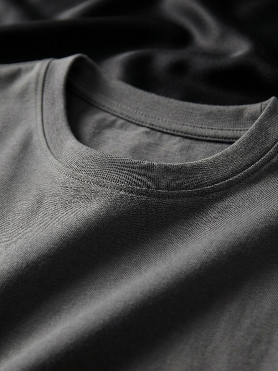 Charcoal Long Sleeve Cotton Tee